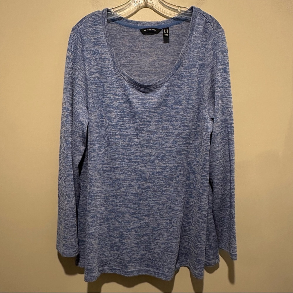 H By Halston Tunic Sweater Women's Large Blue Long Sleeve Soft Outdoors